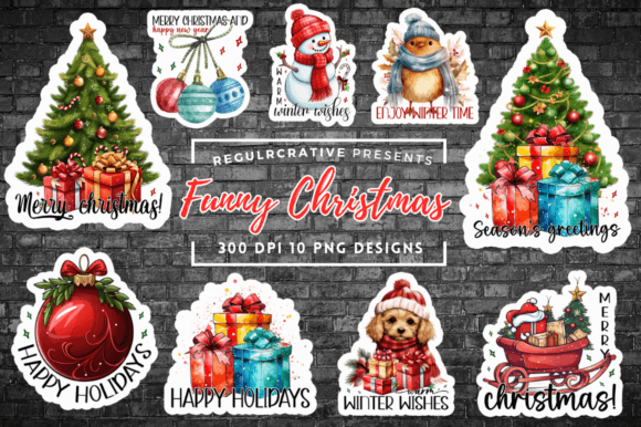 Printable Christmas Stickers Bundle