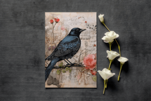Vintage Paper Bird and Melody Background Graphic by GOOBOAT · Creative ...