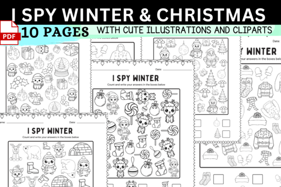 Winter Fun Activity Worksheets I Spy PDF