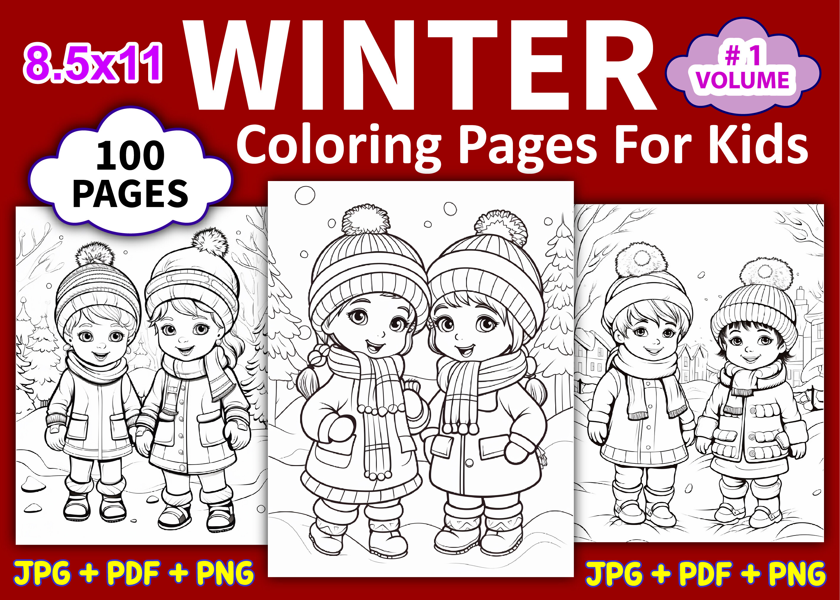 100 Cute Winter Coloring Pages for Kids
