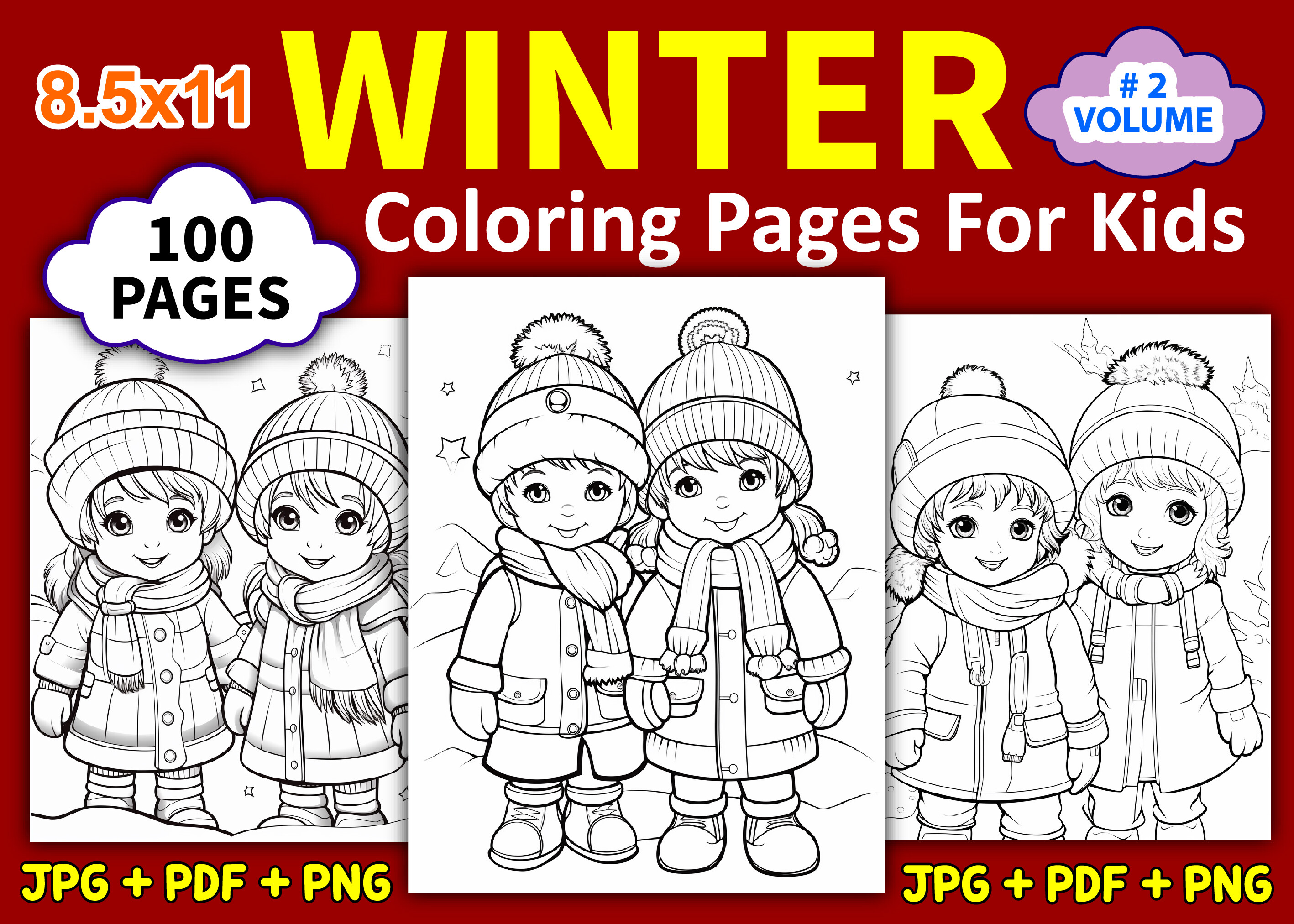 100 Cute Winter Coloring Pages for Kids