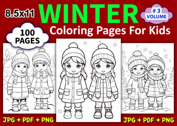 100 Cute Winter Coloring Pages for Kids