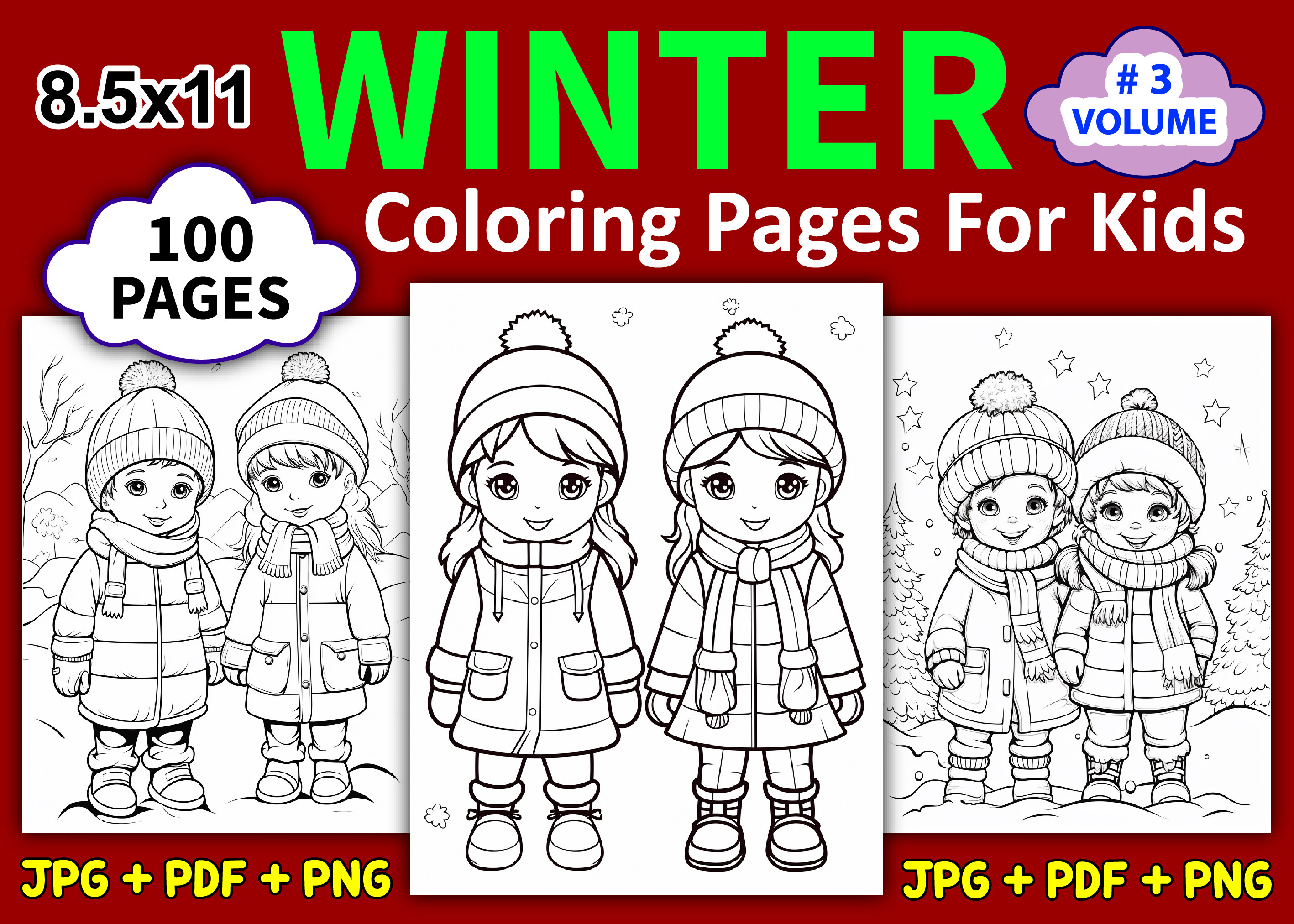 100 Cute Winter Coloring Pages for Kids