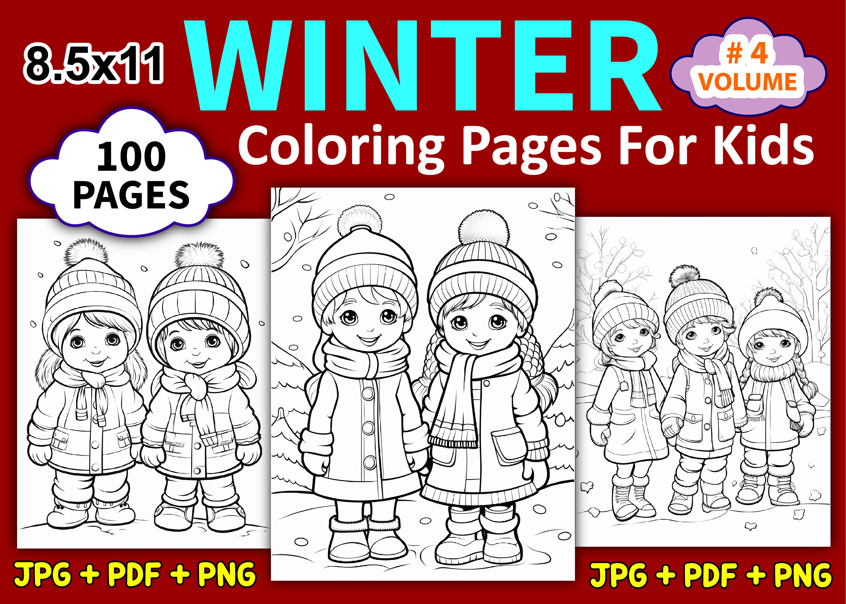 100 Cute Winter Coloring Pages for Kids