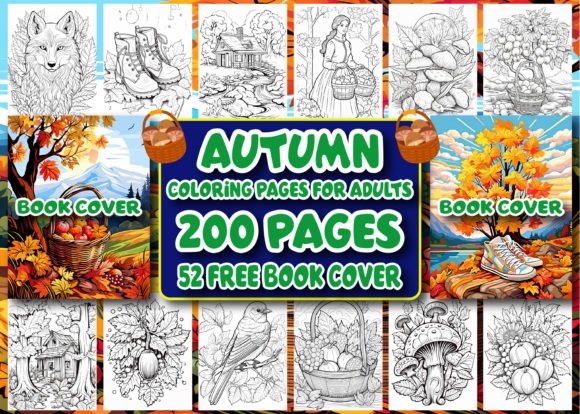 200 Autumn Coloring Pages for Adults