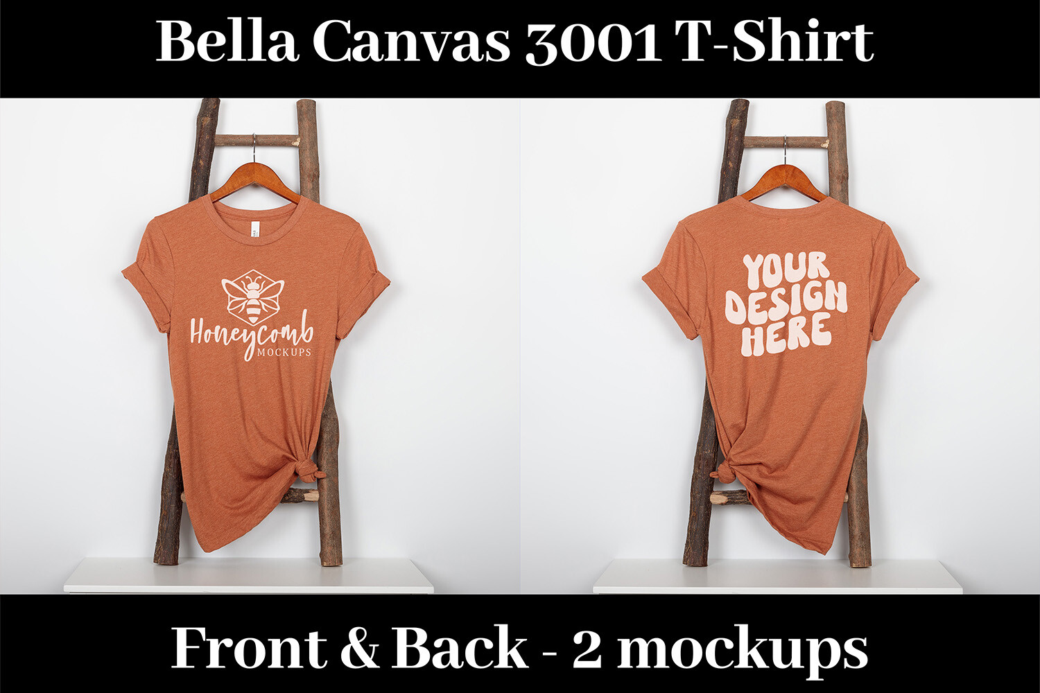 3001 Heather Autumn Mockup, Front Back Graphic by Honeycomb Mockups ...