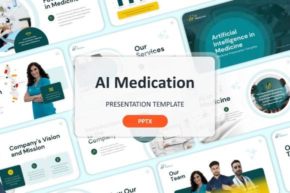 Preview of AI Medication - Powerpoint Template technology presentation template