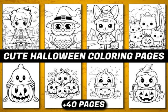 CUTE HALLOWEEN COLORING BOOK for KIDS