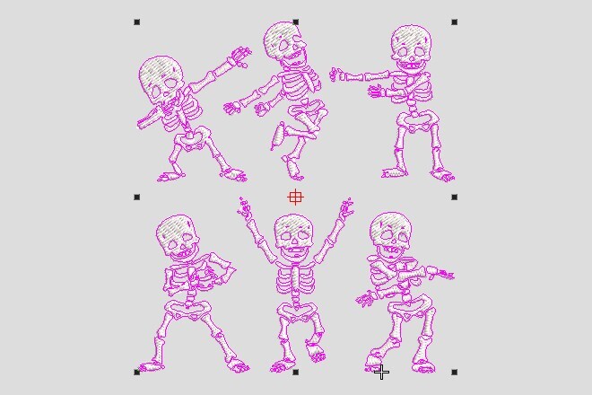 Dancing Skeletons Funny Halloween Embroidery · Creative Fabrica