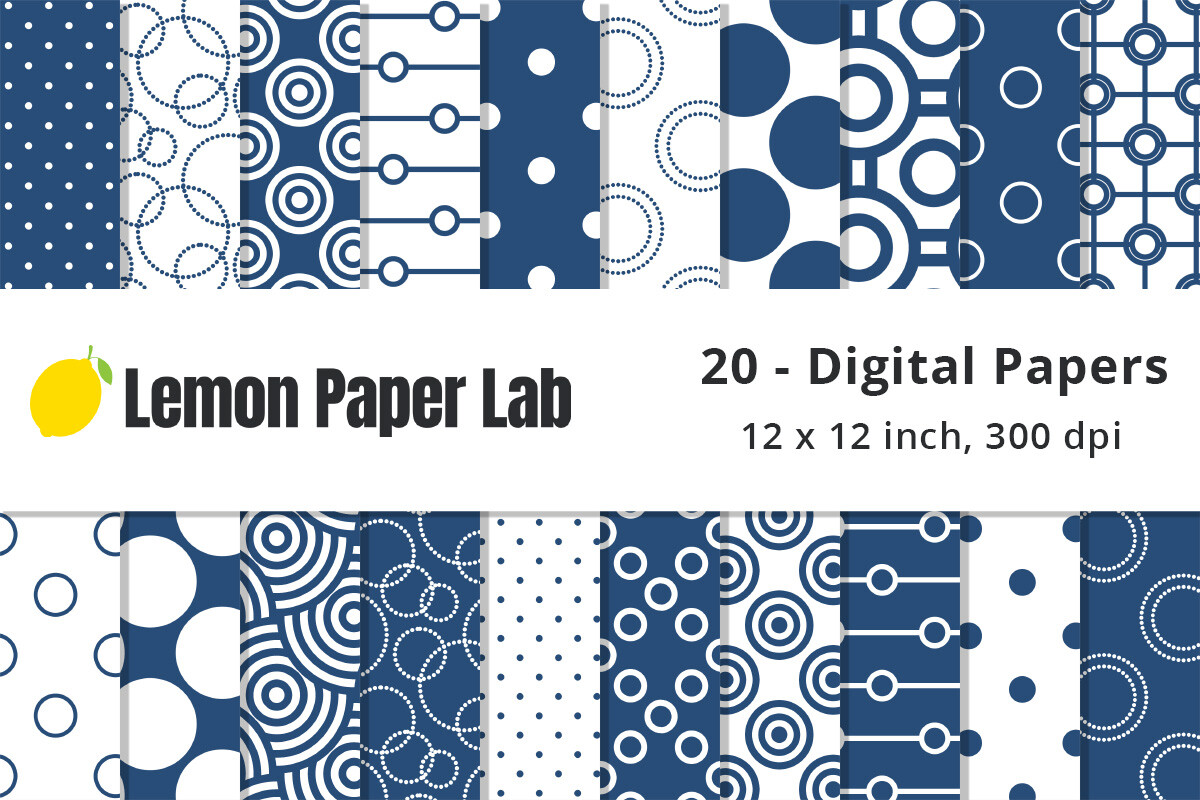 Fall Navy Polka Dot Digital Paper Graphic by Lemon Paper Lab · Creative ...