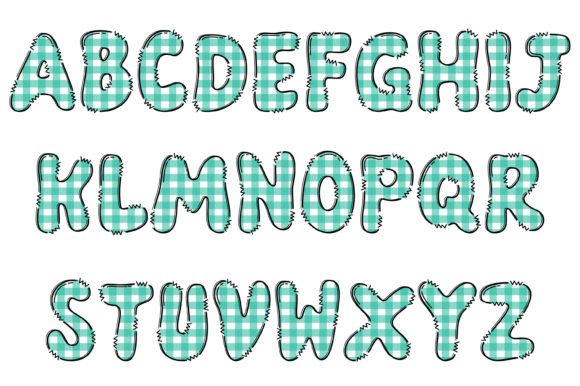 Green Cloth Font PNG with transparent background - Preview 1