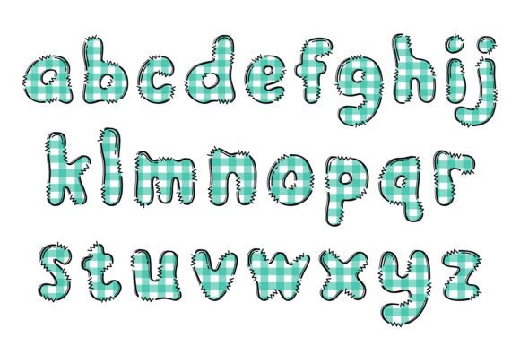 Green Cloth Font PNG with transparent background - Preview 2