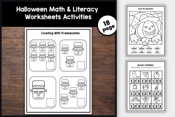 Halloween Math & Literacy Worksheets