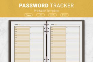 Password Tracker Printable Template Graphic by JUNDI · Creative Fabrica