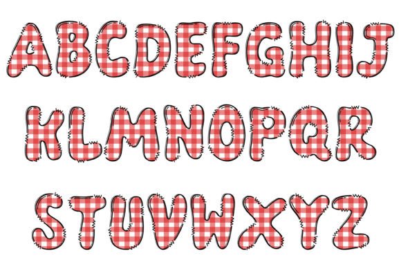 Red Cloth Font PNG with transparent background - Preview 1