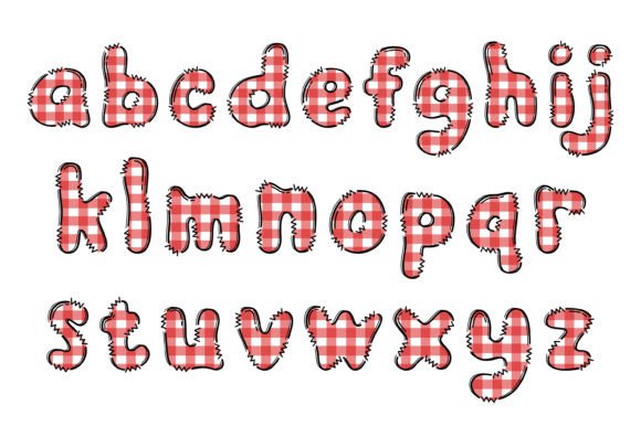 Red Cloth Font PNG with transparent background - Preview 2