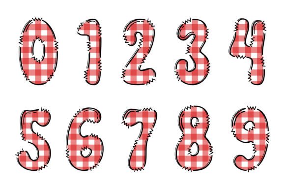 Red Cloth Font PNG with transparent background - Preview 3