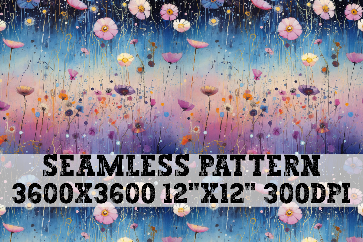 Watercolor Wild Flowers Seamless Pattern Graphic by Dirty South ...