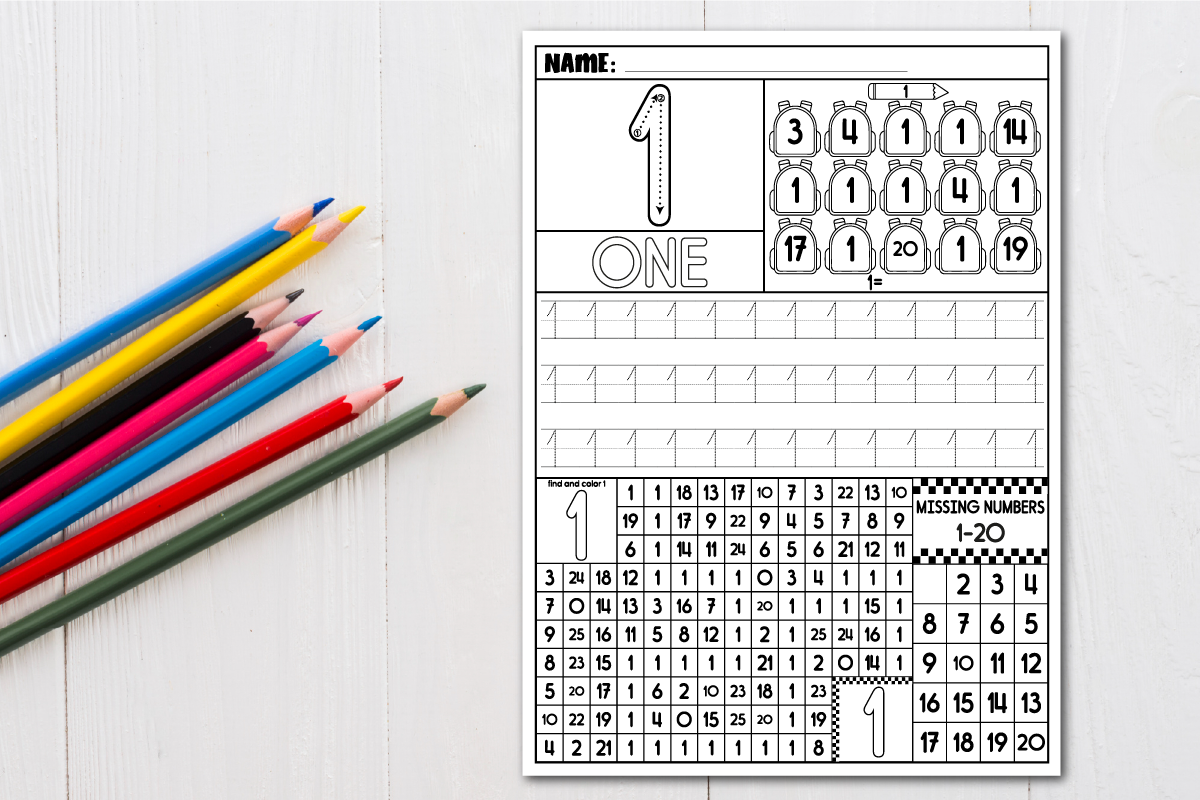 Number Writing | Number Recognition Graphic by MOF92 · Creative Fabrica