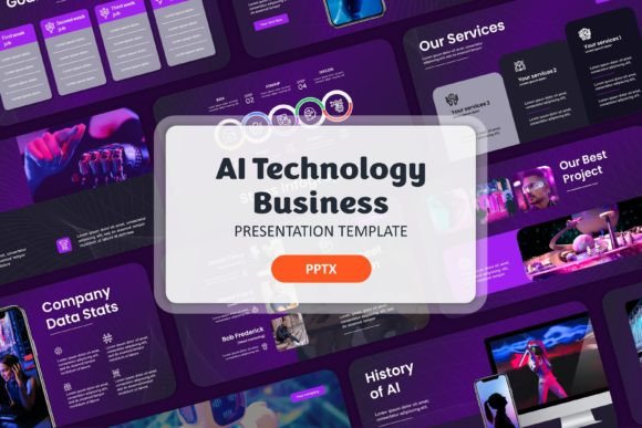 Preview of AI Technology Businness - PPT Template technology presentation template