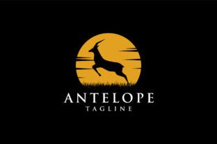 Antelope at the moon light logo