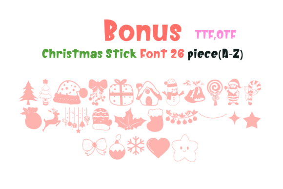 Christmas Stick Font PNG with transparent background - Preview 4