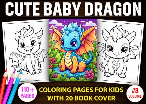 Cute Baby Dragon Coloring Book Pages-KDP