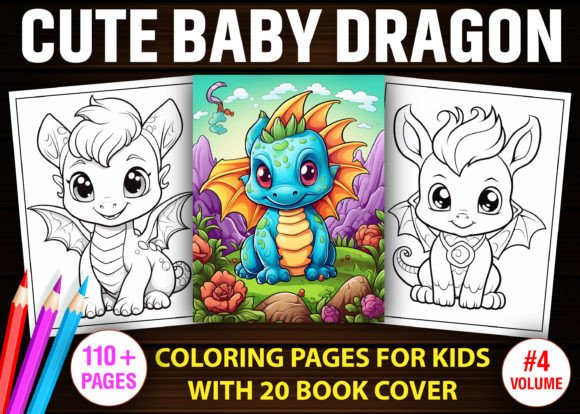 Cute Baby Dragon Coloring Book Pages-KDP