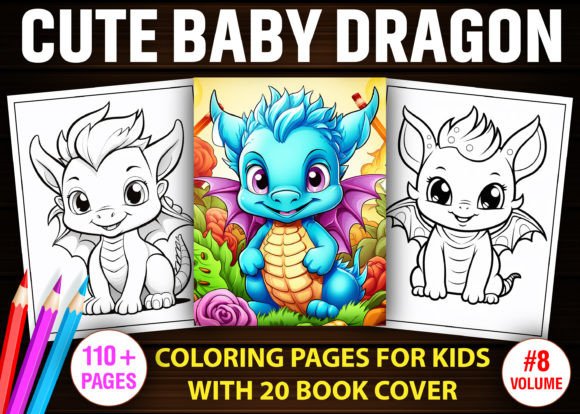 Cute Baby Dragon Coloring Book Pages-KDP