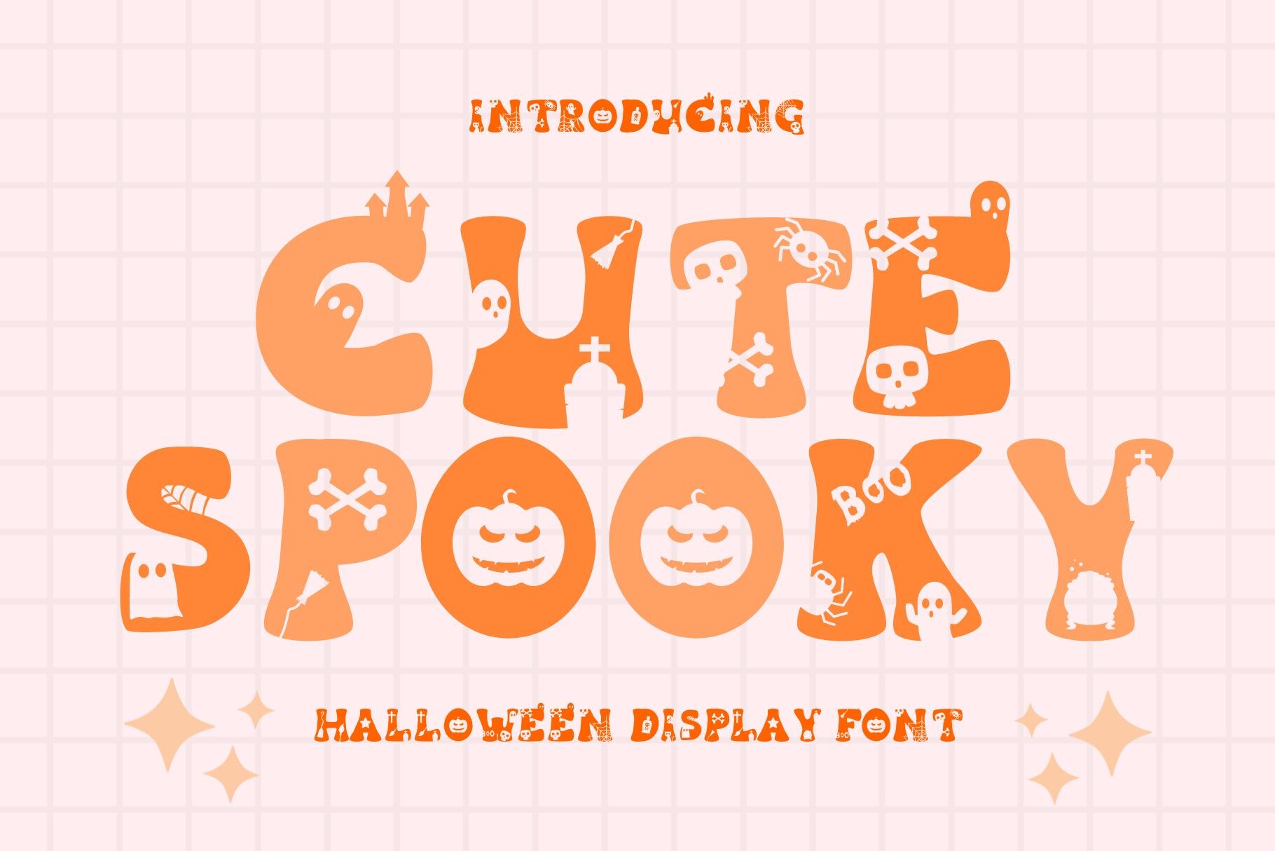Cute Spooky preview: retro spooky cute display font