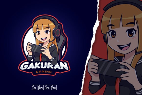 Gakuran Gamer Girl Logo