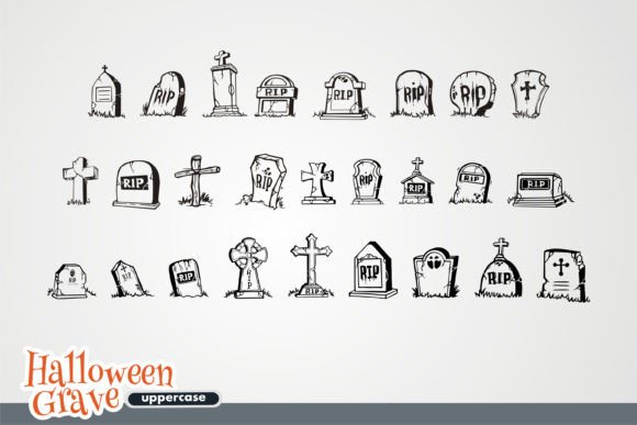Halloween Grave Font PNG with transparent background - Preview 1