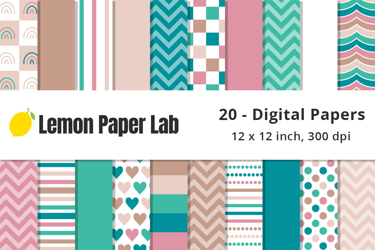 Muted Digital Paper Graphic by Lemon Paper Lab · Creative Fabrica