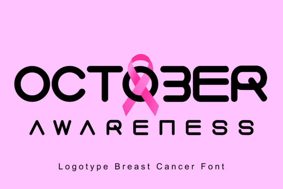 October Awareness Font PNG with transparent background - Preview 1