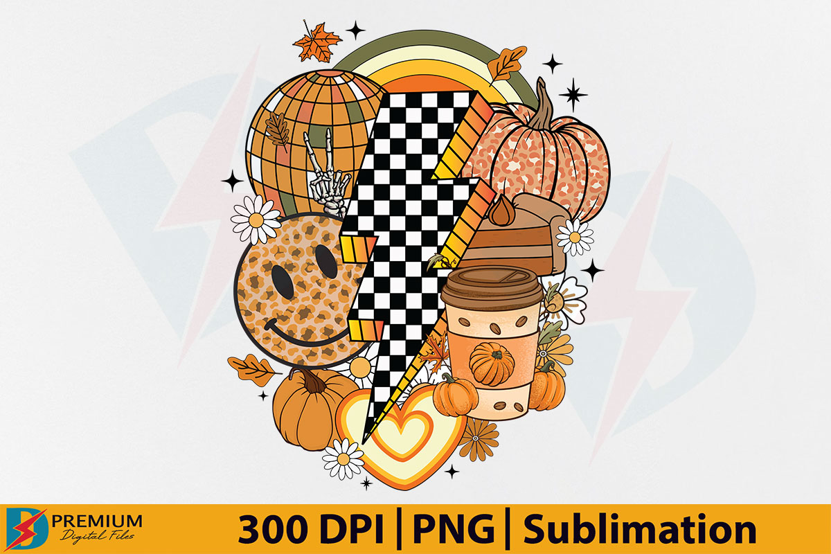 Retro Fall Season PNG, Autumn Pumpkin Graphic by Premium Digital Files ...