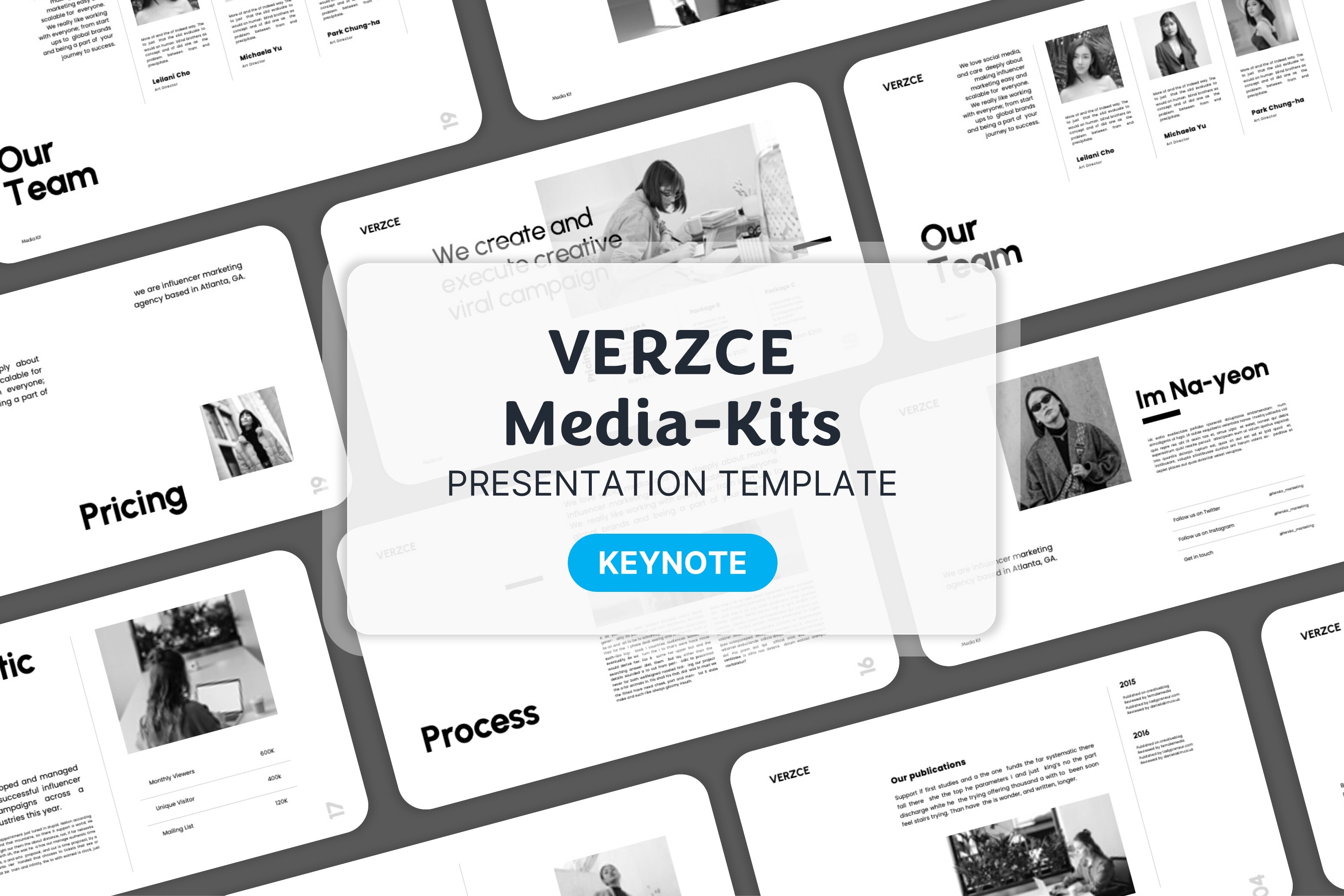 Verzce Media Kits - Keynote Template Graphic by Moara · Creative Fabrica