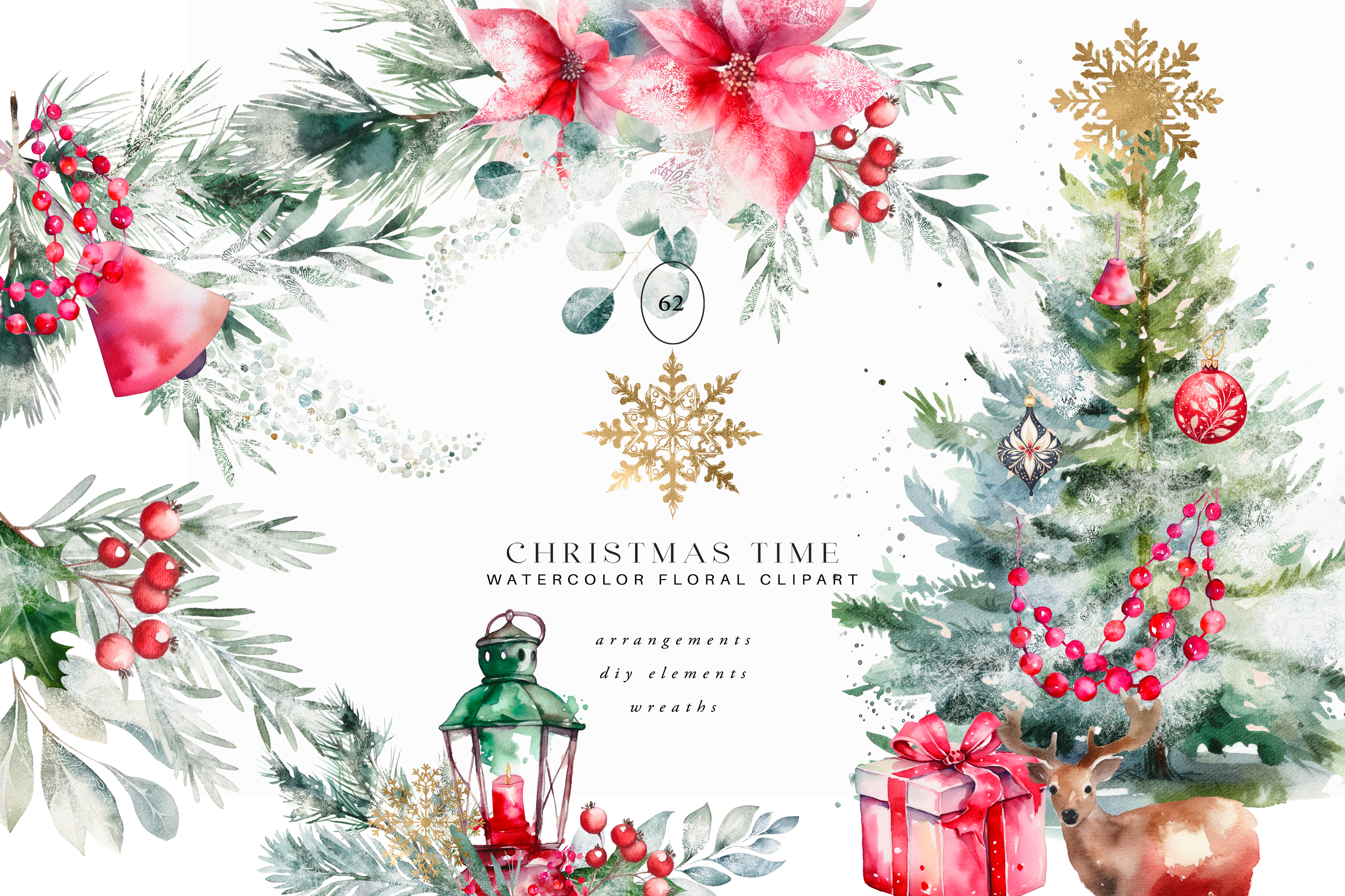 Watercolor Christmas Clipart Collection - photo 1