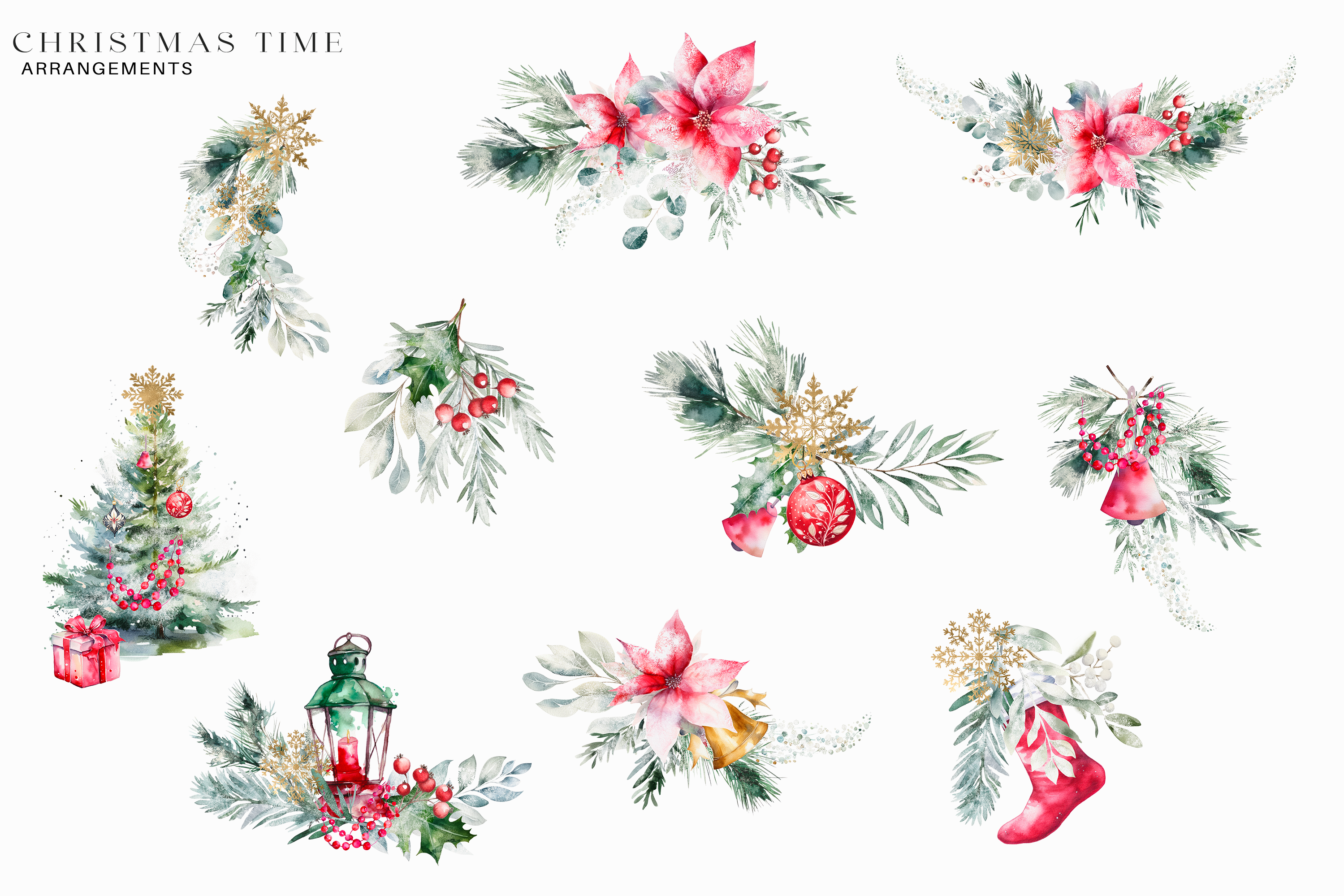 Watercolor Christmas Clipart Collection - photo 2