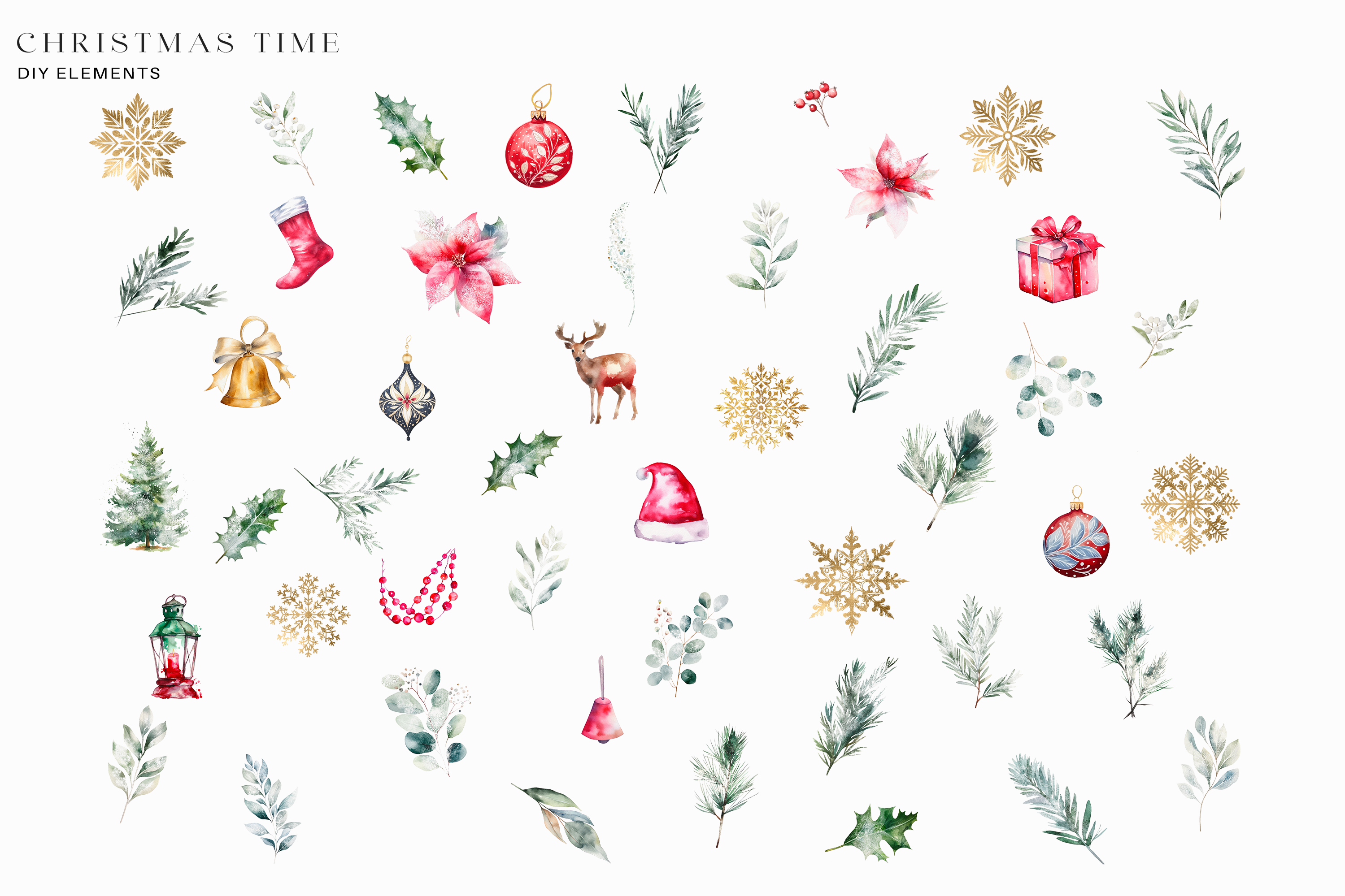 Watercolor Christmas Clipart Collection - photo 3