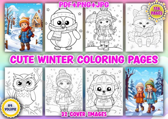 114 Cute Winter Coloring Pages for Kids