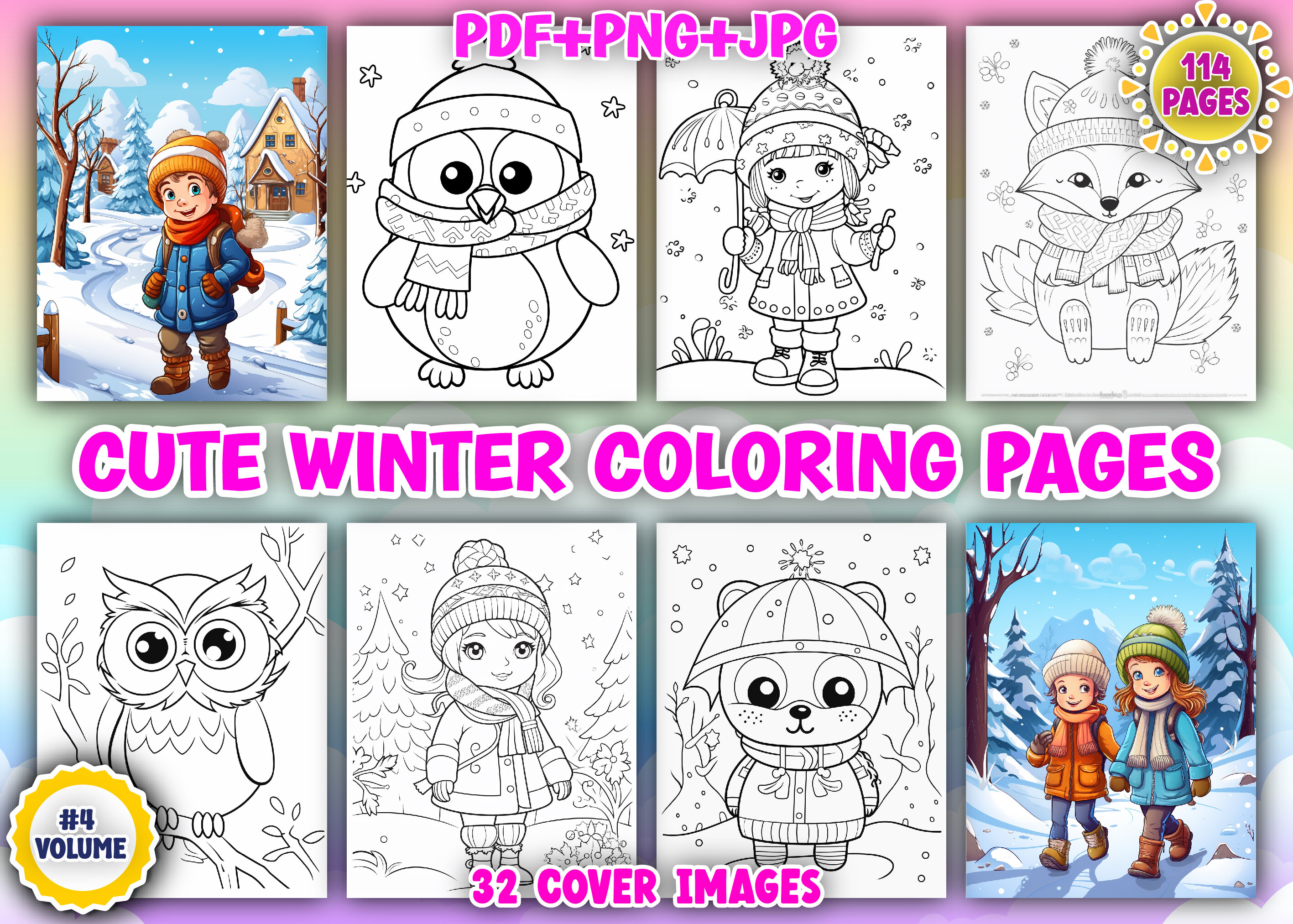 114 Cute Winter Coloring Pages for Kids