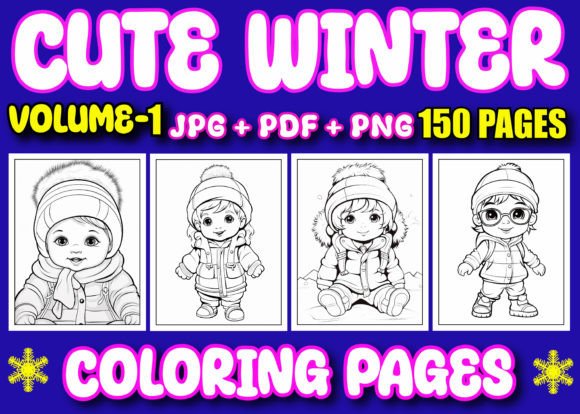 150 Cute Winter Coloring Pages for Kids