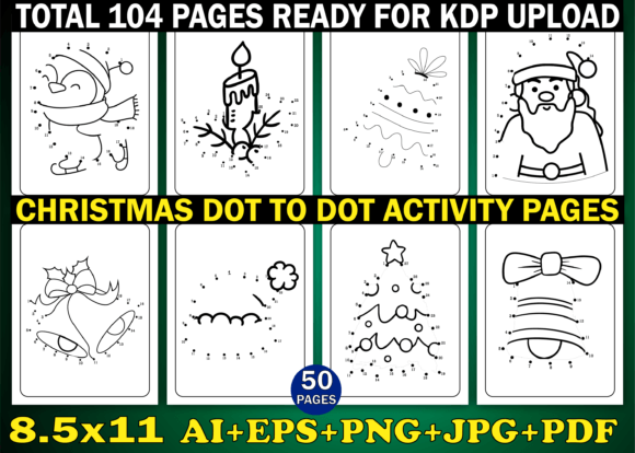 50 Christmas Dot to Dot Activity Pages