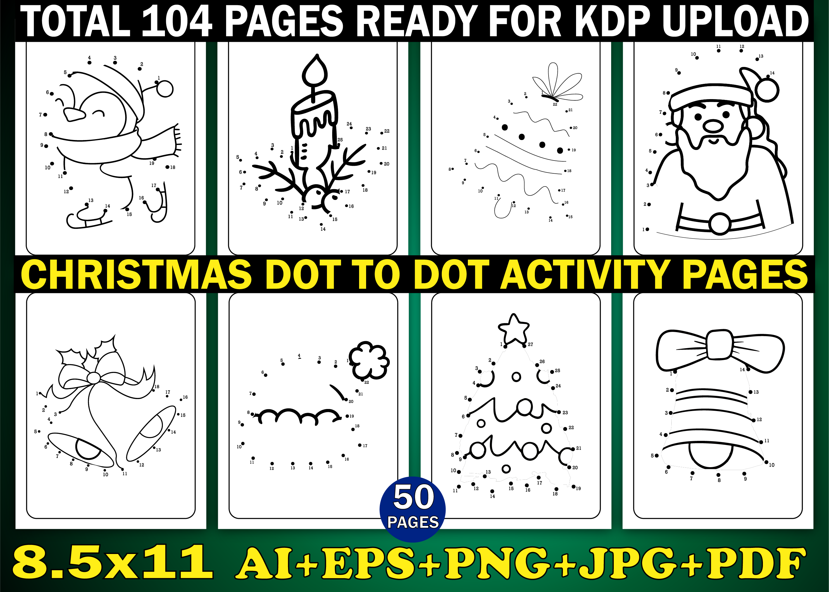50 Christmas Dot to Dot Activity Pages