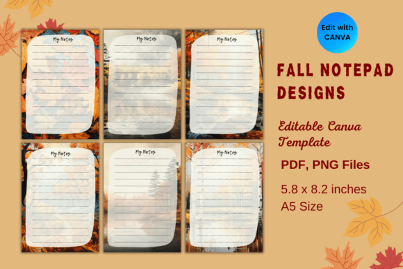 Earthy Tones Notepad Template Printable Graphic by Dreamwings Creations ...