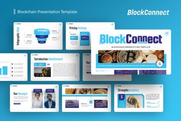 Preview of Blockchain Presentation - BlockConnect technology presentation template