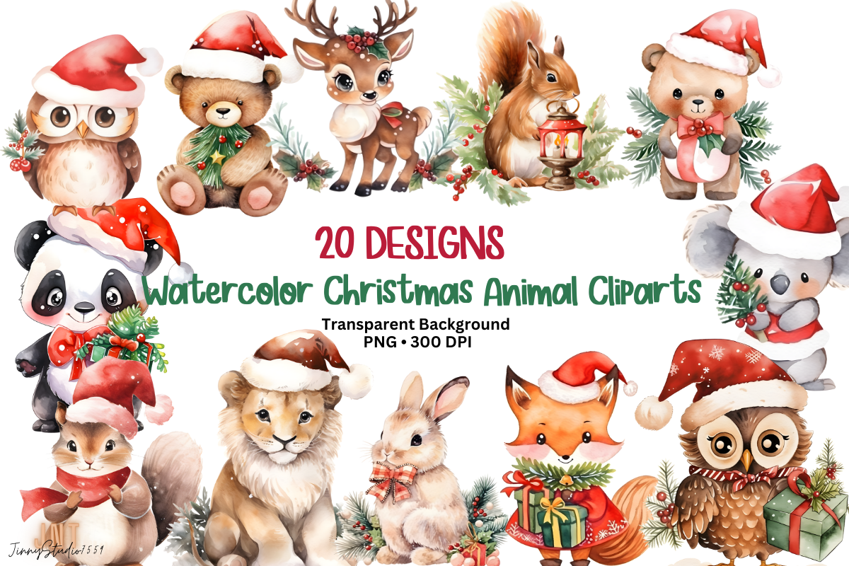 Christmas Animal Cliparts - photo 1