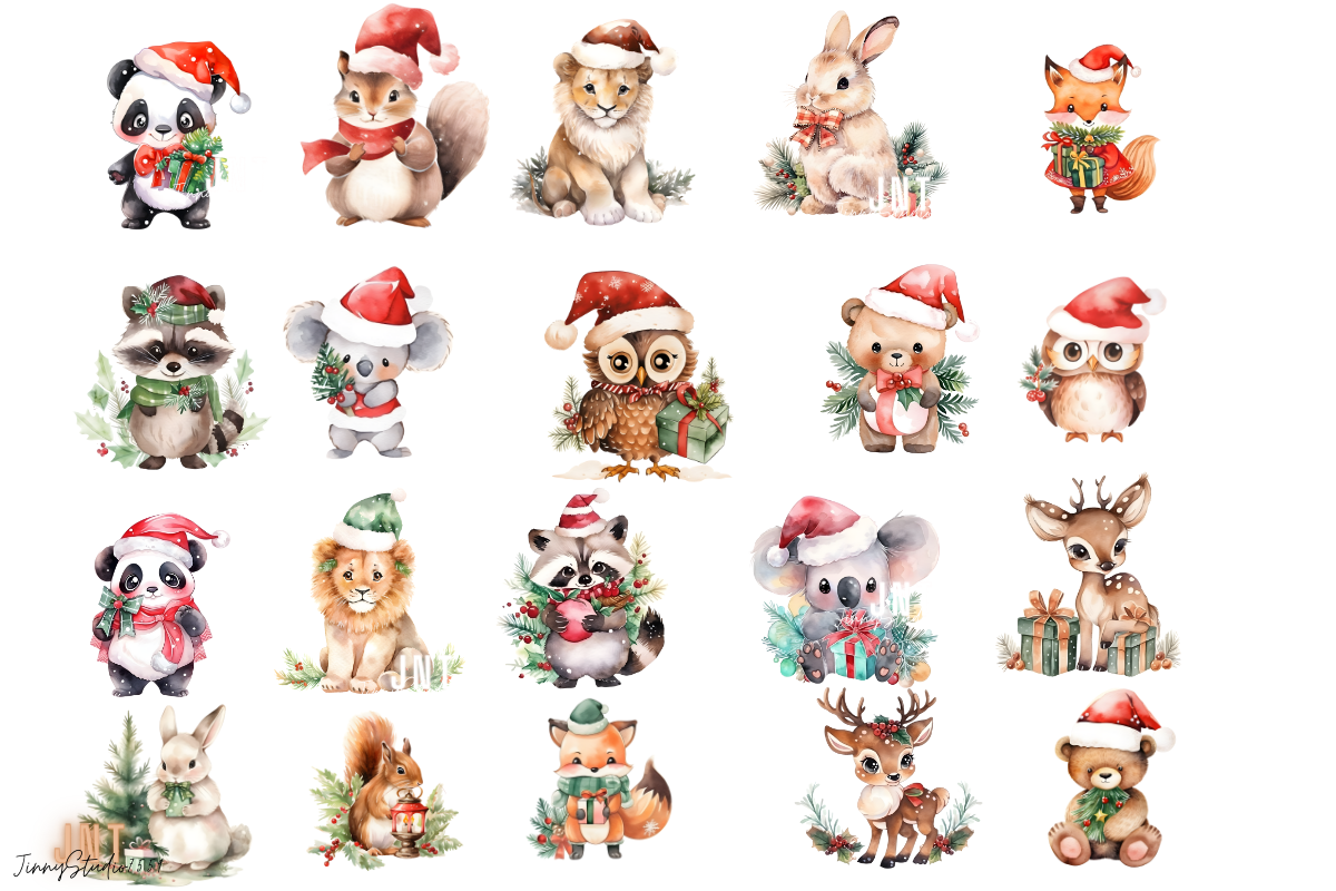 Christmas Animal Cliparts - photo 2