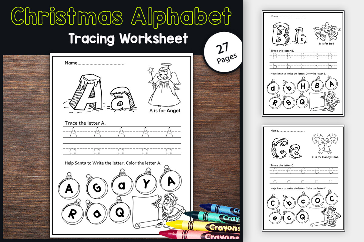 Christmas Letter Tracing Worksheets cover