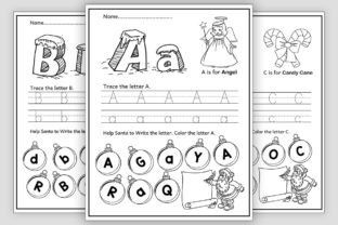 Christmas Letter Tracing Worksheets Graphic by TheStudyKits · Creative ...